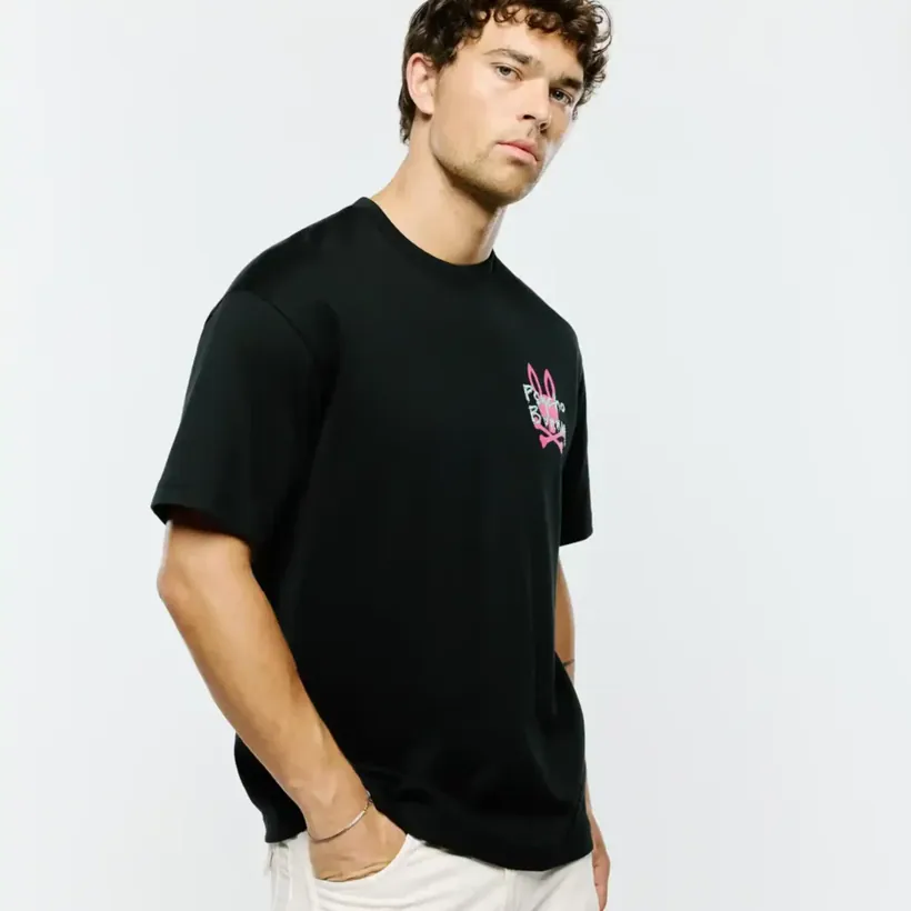 Psycho Bunny | Men's Duncan Wordmark Relaxed Fit Tee — view 3