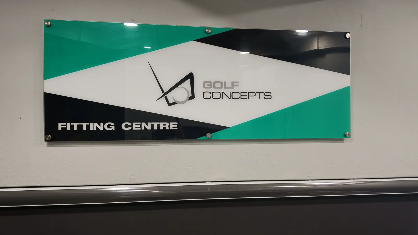 The Golf Concepts Fitting Centre sign inside the premises
